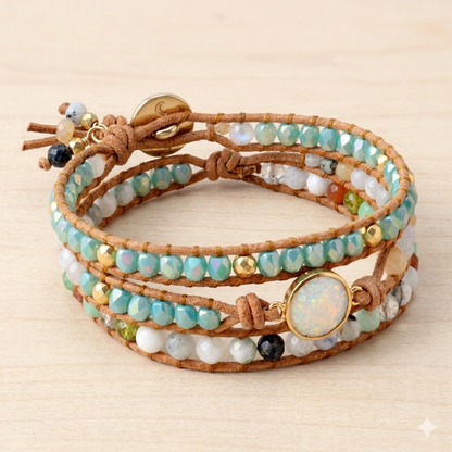 Handwoven Opal Wrap Bracelet