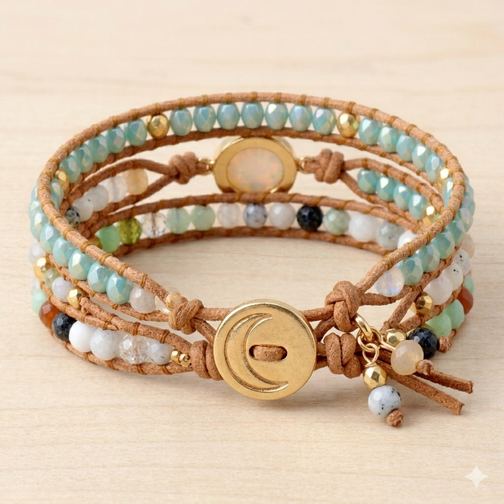 Handwoven Opal Wrap Bracelet